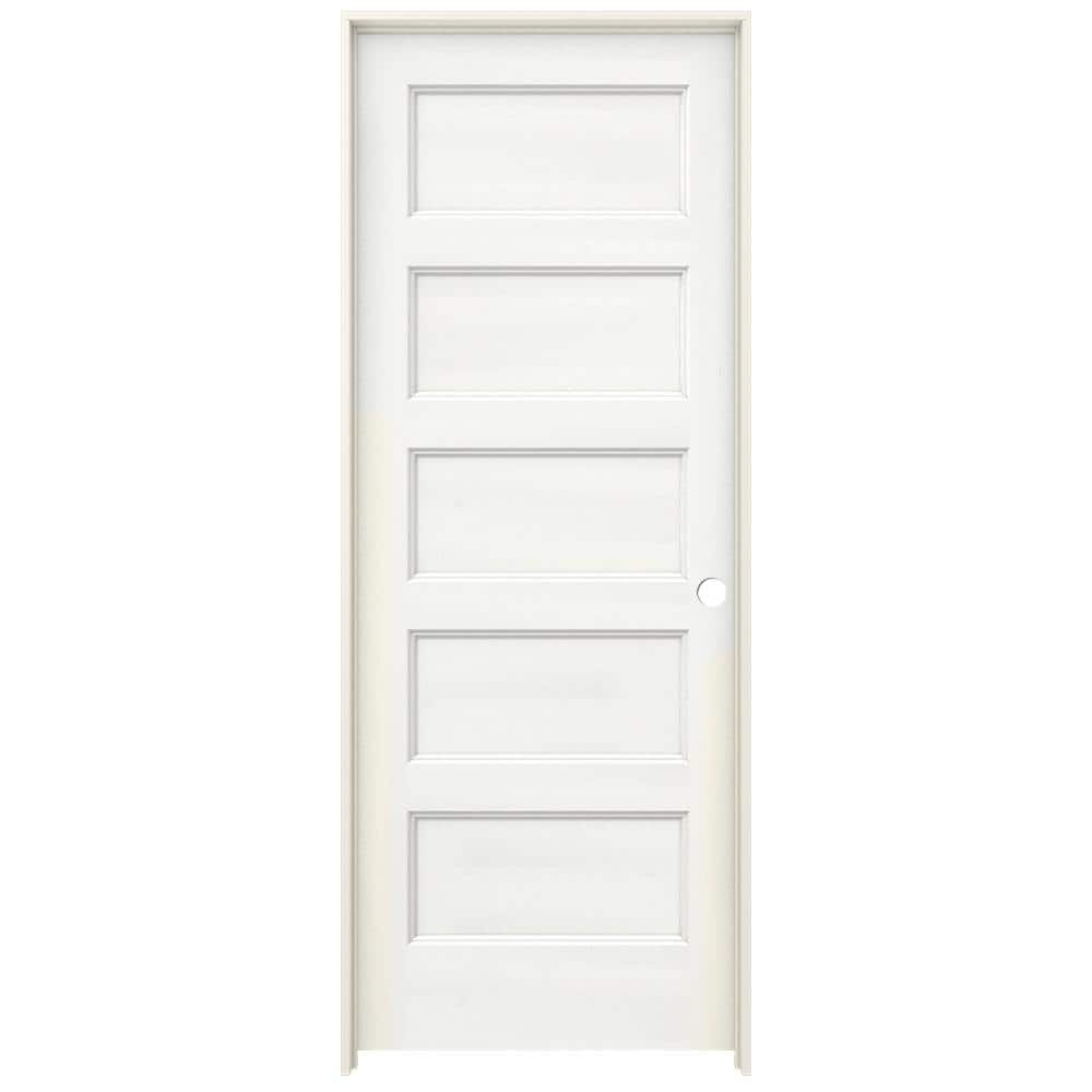 JELD-WEN 32 in. x 80 in. Conmore White Paint Smooth Solid Core Molded ...