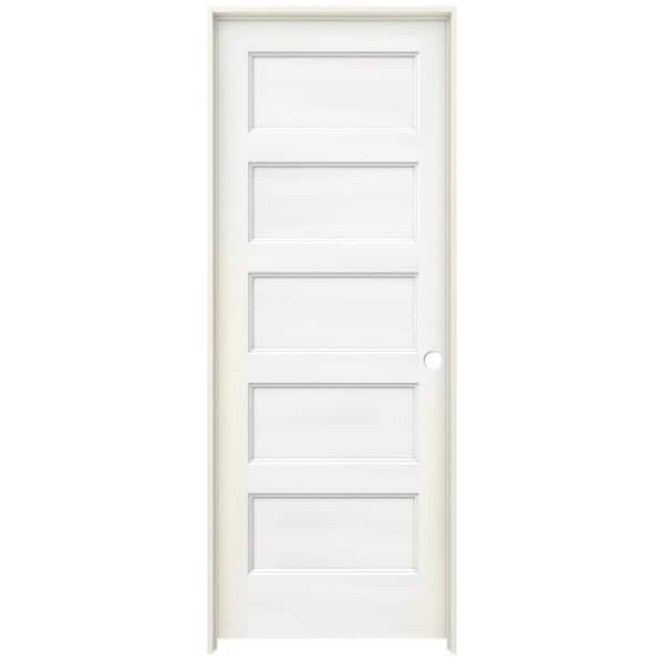 JELD-WEN 32 In. X 80 In. Conmore White Paint Smooth Solid Core Molded ...