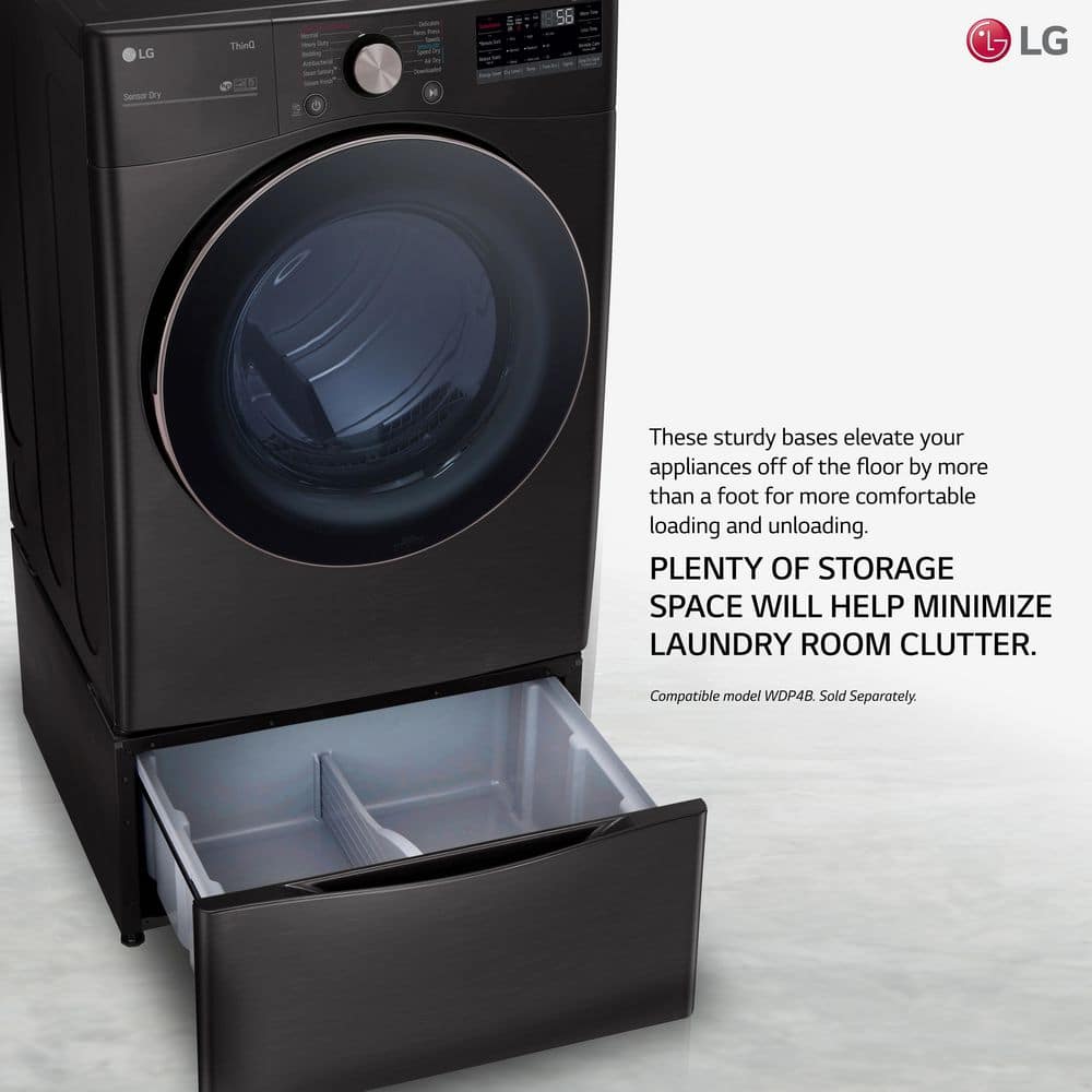 Black Steel 7.4 Cu. Ft. Smart Front Load Electric Dryer with TurboSteam