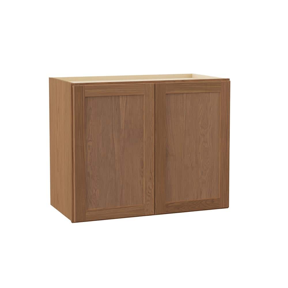 Sinclair 30 in. W x 15 in. D x 24 in. H Assembled Wall Bridge Cabinet in Shaker Saddle Oak