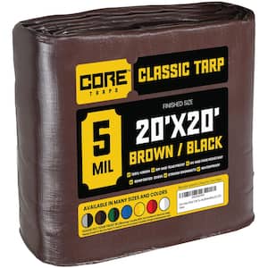 20 ft. x 20 ft. Brown/Black 5 Mil Heavy Duty Polyethylene Tarp, Waterproof, UV Resistant, Rip and Tear Proof