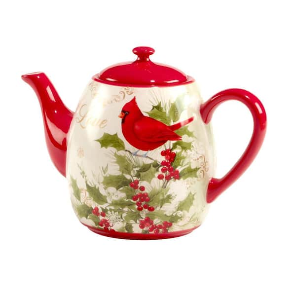 Certified International Winter's Medley 5-Cup Earthenware Teapot