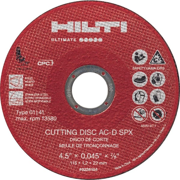 Hilti 4.5 in. x 0.040 in. x 7/8 in. AC-D SPX Type 1 Flat Ultimate Zirconium Cutting Disc (25-Pack)