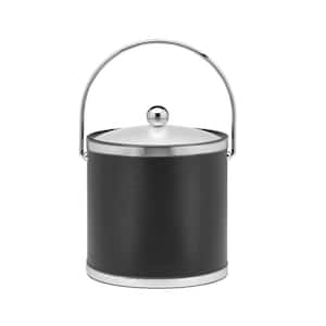 Sophisticates 3 Qt. Black w/Polished Chrome Ice Bucket with Bale Handle, Acrylic Cover