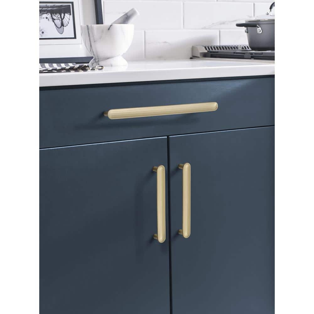 Golden Champagne Modern Metal Cabinet Pull with Mounting Hardware