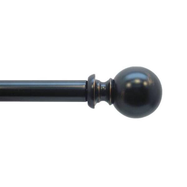Home Decorators Collection 36 in. - 72 in. 1 in. Classic Ball Single Rod Set in Oil Rubbed Bronze