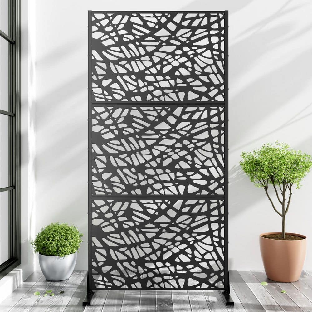 72 in. x 35 in. Black Outdoor Metal Galvanized Privacy Screen Fence Garden Panels price history on PriceWatchPro