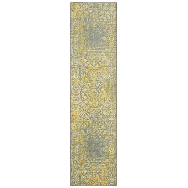 Mohawk Home Juniper Gold 2 ft. 6 in. x 6 ft. Medallion Runner Rug