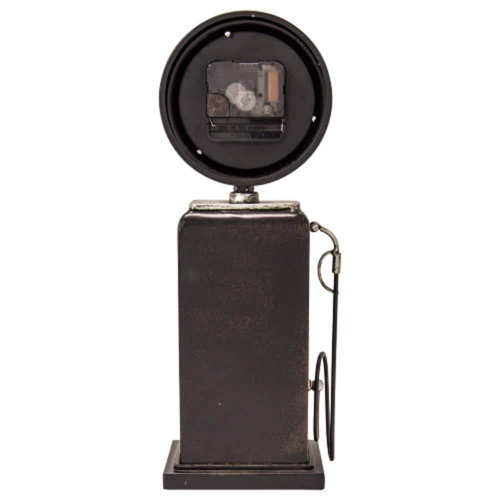 Vintage Black Gas Pump Table Clock with Quartz Movement