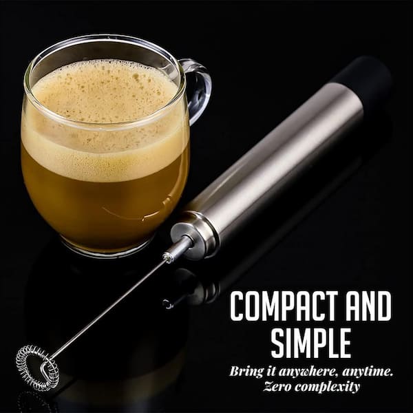 OVENTE Stainless Steel Milk Frother, Coffee Mixer Wand, Silver