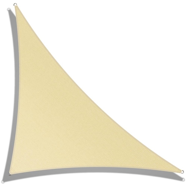 AMGO 12 ft. x 12 ft. x 17 ft. Beige Right Triangle Shade Sail