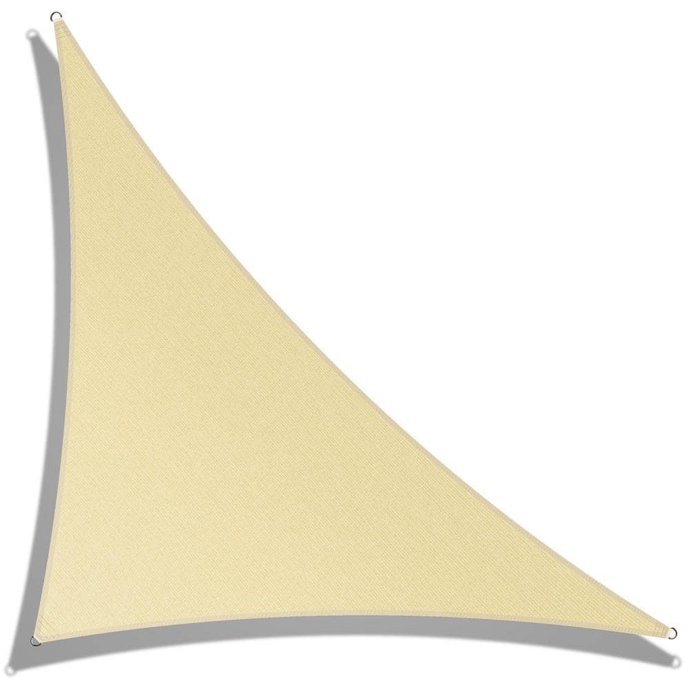 AMGO 22.6 ft. x 16 ft. x 16 ft. Beige Right Triangle Shade Sail  Right-16-Beige