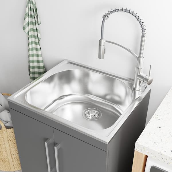 24” Undermount Stainless Steel Single Bowl Laundry Utility Kitchen