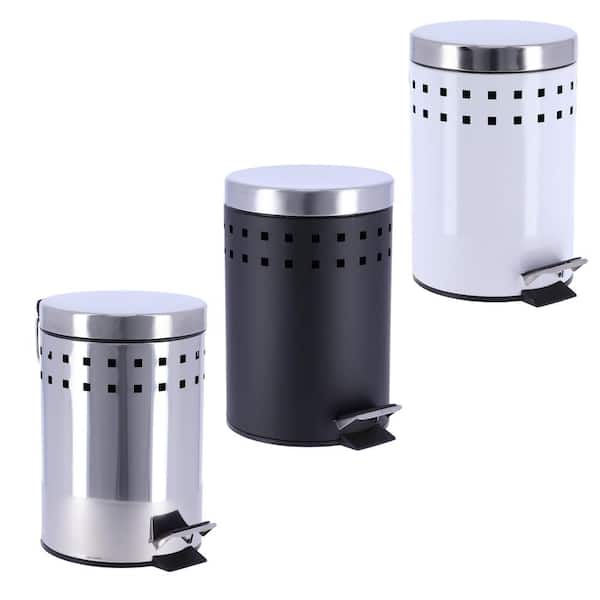 Step Trash Can Kitchen Garbage Can with Lid Tall Brushed Stainless Steel  Trash Can with Plastic Inner Bucket Metal Pedal Waste Bin 8 Gallon/30 L for