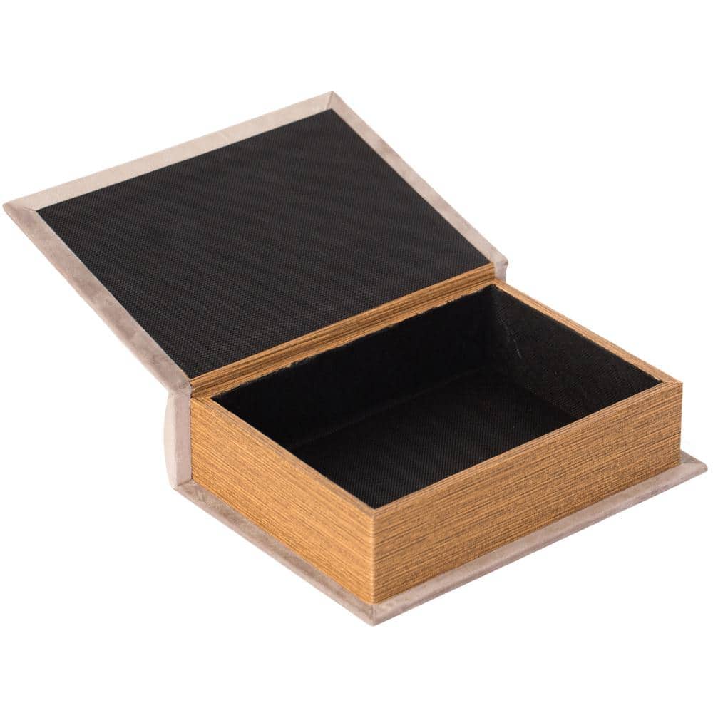 Off-White Wooden Vintage Book Shaped Storage Box
