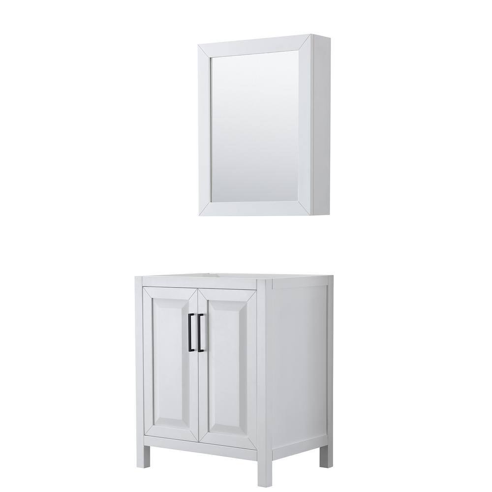 Daria 29 in. W x 21.5 in. D x 35 in. H Single Bath Vanity Cabinet without Top in White with Med Cab Mirror price history on PriceWatchPro