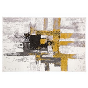 Nevada Gold 2 ft. 7 in. x 4 ft. Modern Contemporary Abstract Indoor Area Rug