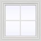 23.5 in. x 23.5 in. V-2500 Series White Vinyl Fixed Picture Window with Colonial Grids/Grilles