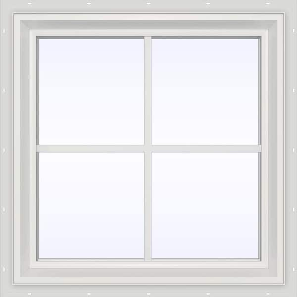 JELD-WEN 23.5 in. x 23.5 in. V-2500 Series White Vinyl Fixed Picture Window with Colonial Grids/Grilles