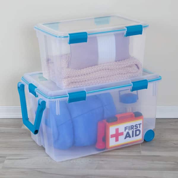 Sterilite 54 qt. Clear Plastic Stackable Storage Bin w/ Gasket