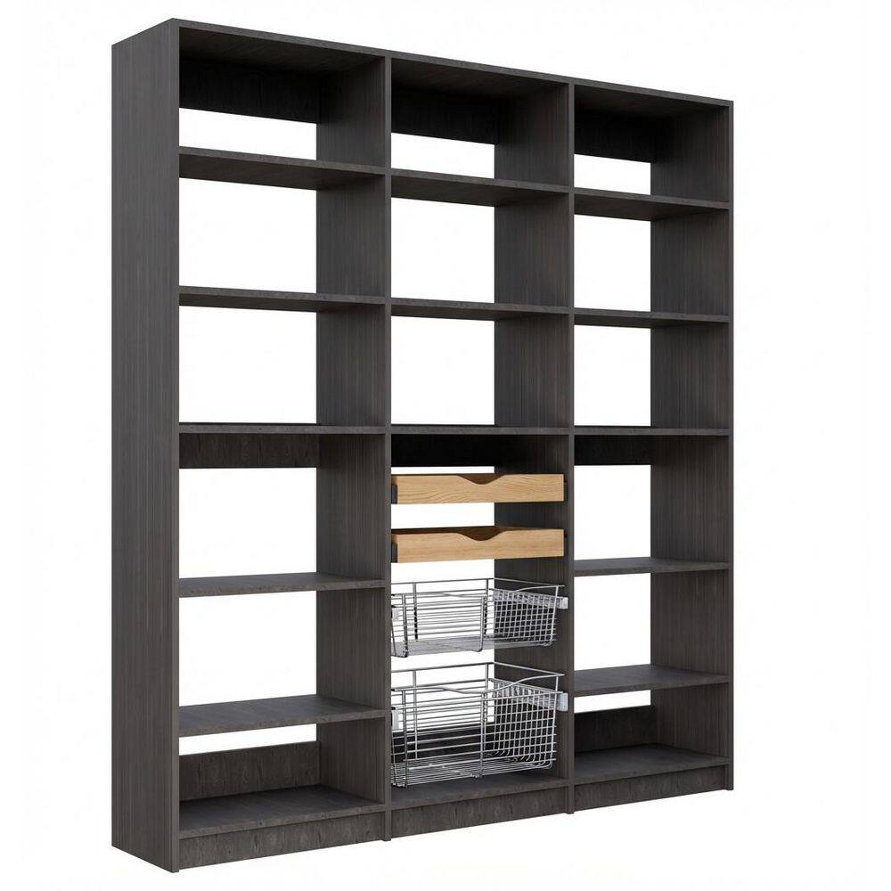 Alto Collection 100.5 in W Grey Wall Mounted 2-Shelf Towers and Shelf Tower w Pull Outs Wood Closet System price history on PriceWatchPro