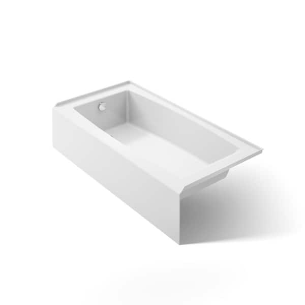 Elmbrook 60 in. x 30.25 in. Soaking Bathtub with Left-Hand Drain in White