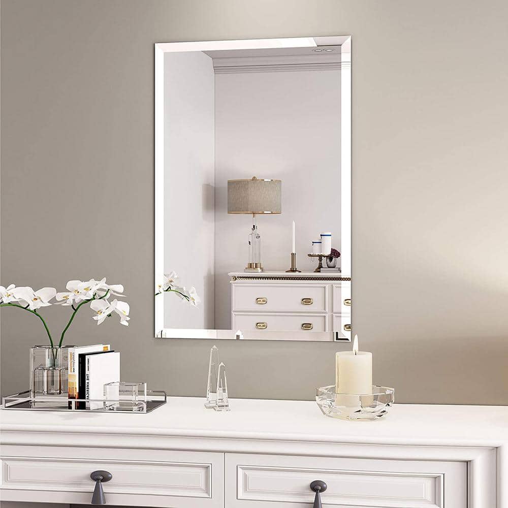 20" x 30" Frameless Beveled Rectangle Wall Mirror