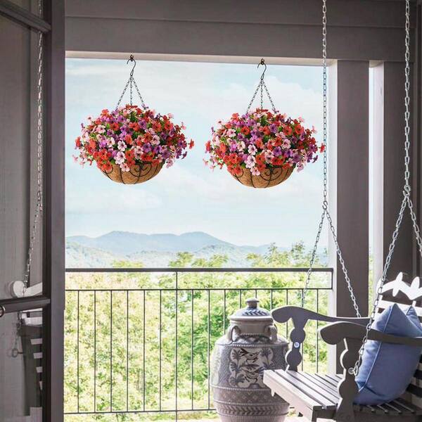 21.6 Inch Multi-Colored Outdoor Artificial Faux Daisy Hanging