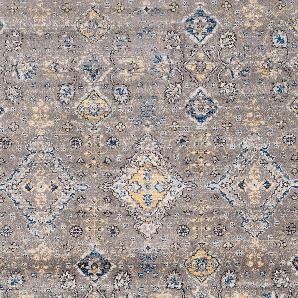 Evoke Dark Grey and Yellow High Pile Synthetic Area Rug