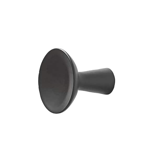 HICKORY HARDWARE Maven Knob 2-5/16 in. Dia Matte Black Hook (5-Pack)