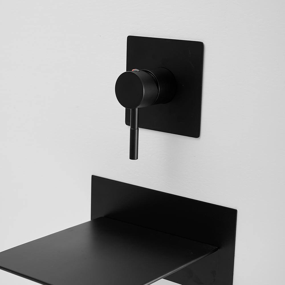 Matte Black Wall Mount Single Handle Brass Faucet