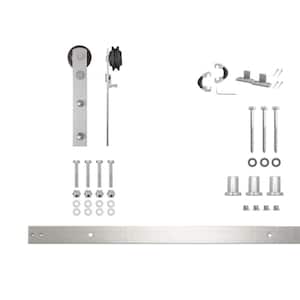 HOMACER 4.5 ft./54 in. Brushed Nickel Non-Bypass Sliding Barn Door