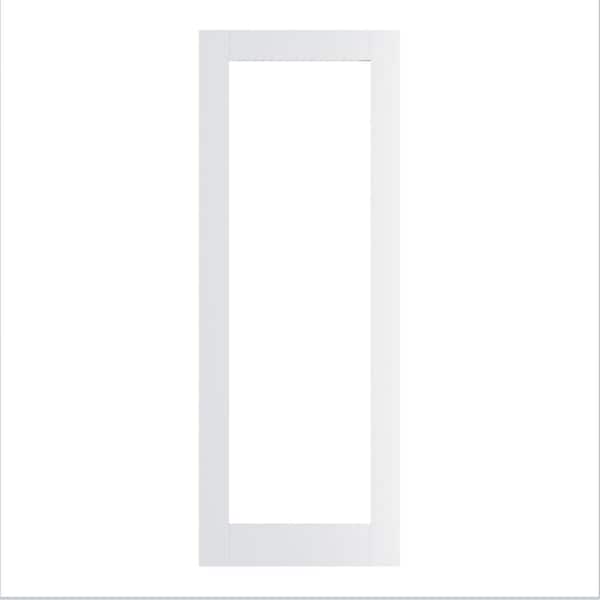 30 in. x 80 in. 1-Lite Clear Glass Right Handed White Solid Core Single Interior Door with Quick Assemble Jamb