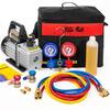 XtremepowerUS 1/4 HP 3 CFM Air Vacuum Pump HVAC A/C Refrigerant Kit with AC Manifold Gauge Set 71097-H1