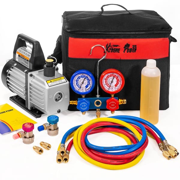 Professional Vacuum Pump Manifold Gauge Set HVAC A/C Refrigeration Kit Diagnost 