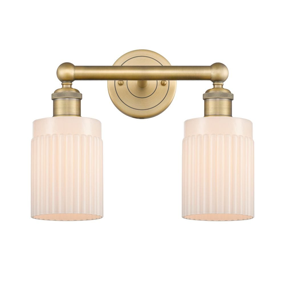 Hadley 13.5 in. 2-Light Brushed Brass Vanity Light with Glass Shade price history on PriceWatchPro