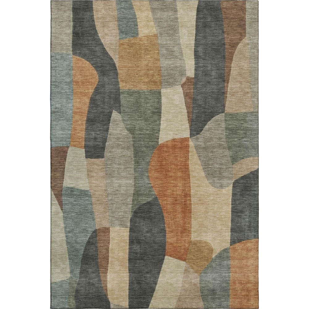 Mayfield Premium Machine Washable Abstract AMF2376 Terracotta 9 ft. x 12 ft. Area Rug price history on PriceWatchPro