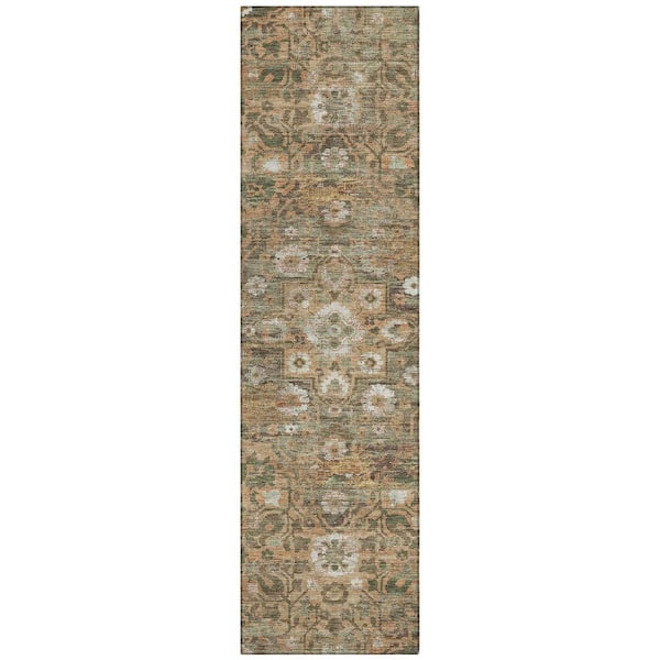 Chantille Machine Washable Indoor/Outdoor Abstract ACN2782 Copper 2 ft. x 7 ft. Runner Rug