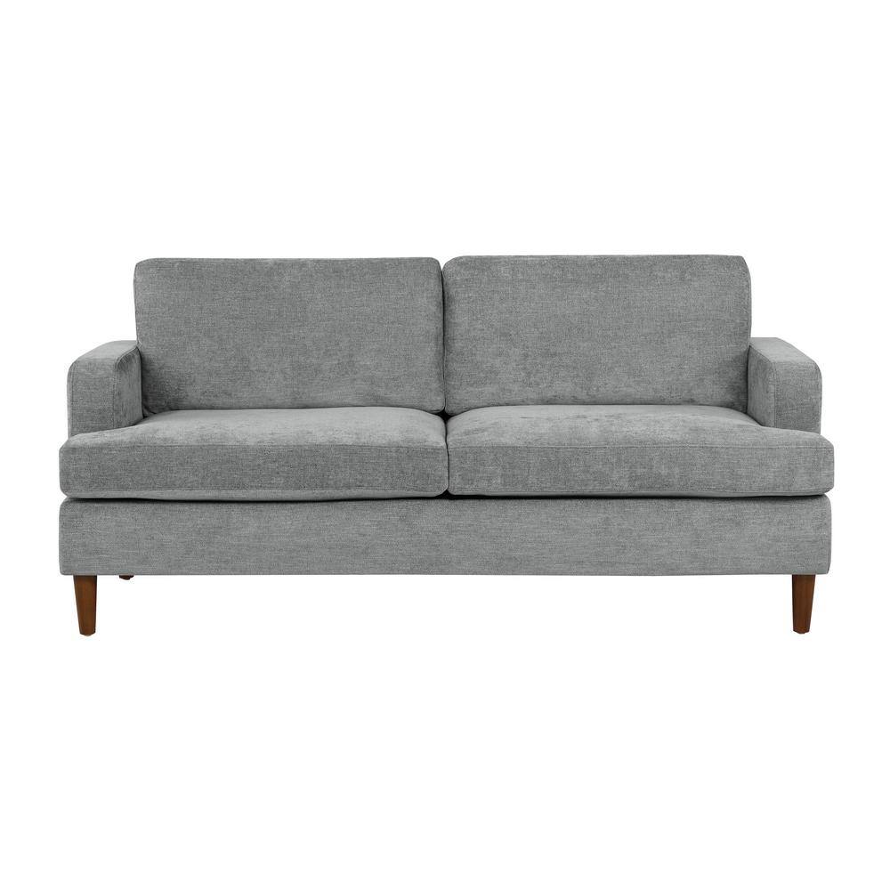Serta Fayetteville 73.6 in. Square Arm Polyester Rectangle Sofa in. Grey, Light Gray -  133A011GRY