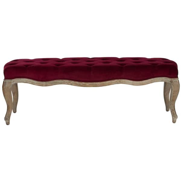 SAFAVIEH Ramsey Red Upholstered Entryway Bench