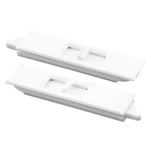 Tilt Latch Pair, White Plastic Construction, spring-loaded, Snap-In
