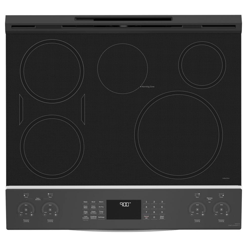 Profile 30 in. ENERGY STAR 5 Burner Smart Slide-In Induction Range with Self-Clean Convection Oven in Stainless Steel - Thumbnail 5