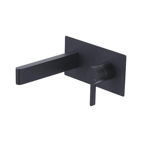 VEVETTA Single Handle Wall Mounted Bathroom Faucet in Matte Black