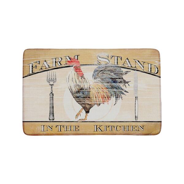 EverGrace Farm Stand Rooster Rectangle Kitchen Mat 22in X 35in   Multi Colored Evergrace Kitchen Mats Eg2008km3519 64 600 