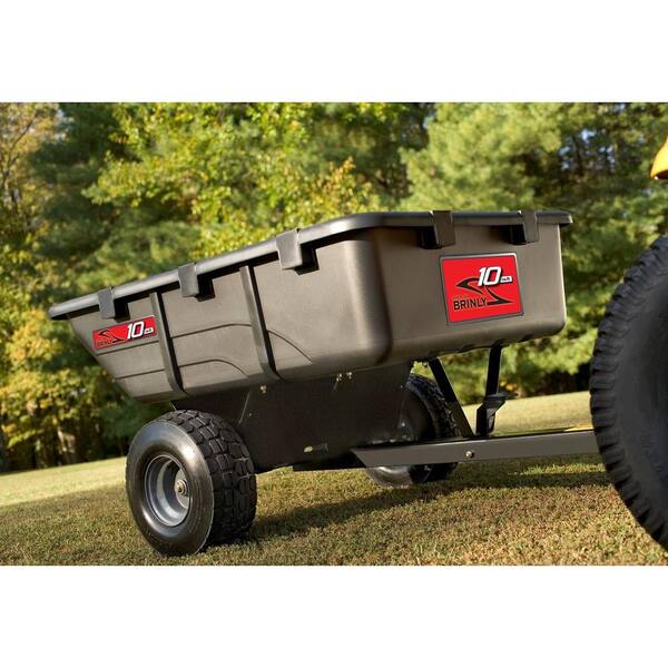 Tow-Behind Poly Utility Cart 650 lb 10 cu ft Lawn Garden Tool Mulch Leaves 