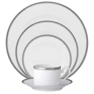 Whiteridge Platinum (White) Porcelain 5-Piece Place Setting, Service for 1