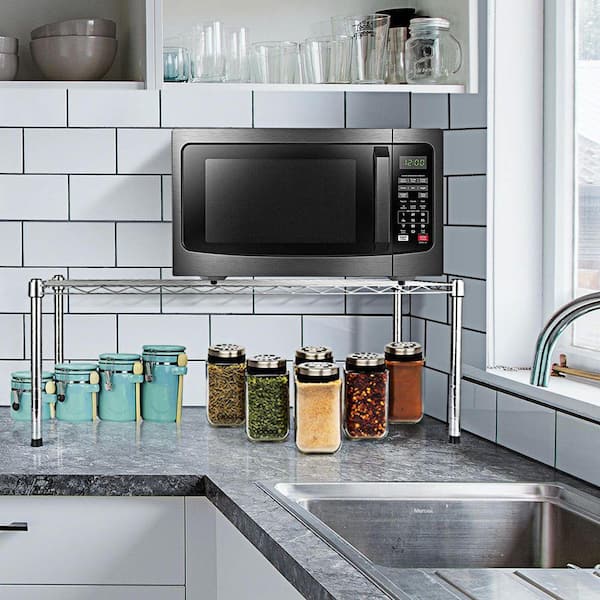 Heavy Duty 1-Shelf Shelving, Adjustable Storage Units, Steel Organizer Wire Rack in Silver