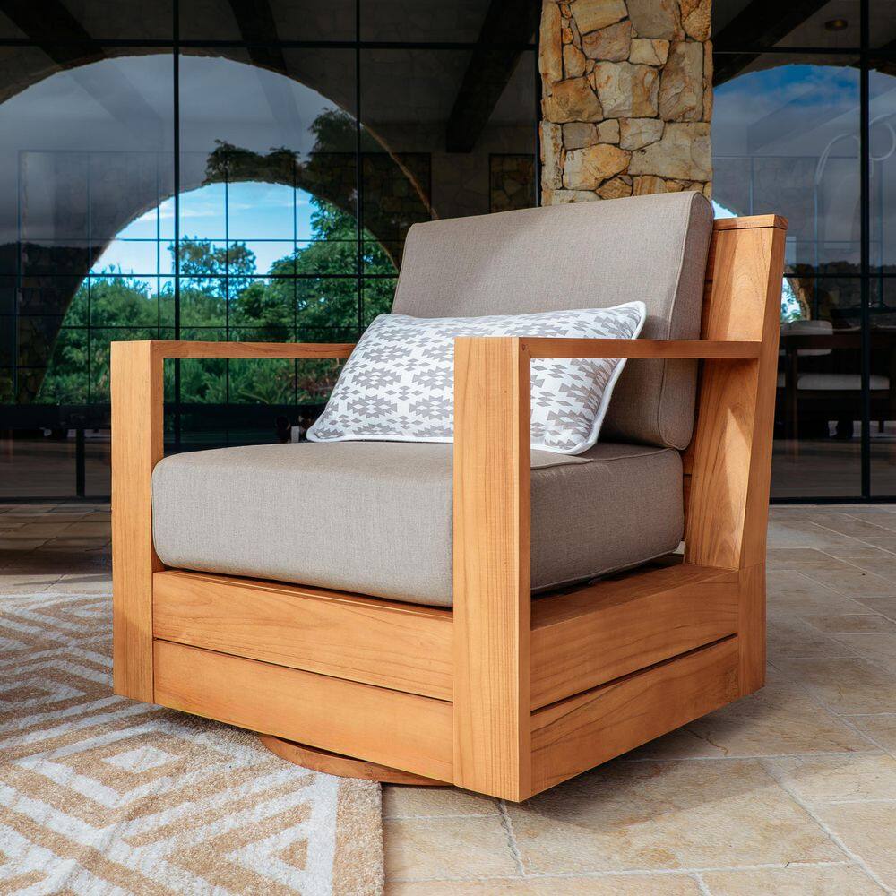 Largo Premium Indonesia Teak Patio Outdoor Swivel Lounge Chair with Cast Shale Sunbrella Cushion price history on PriceWatchPro