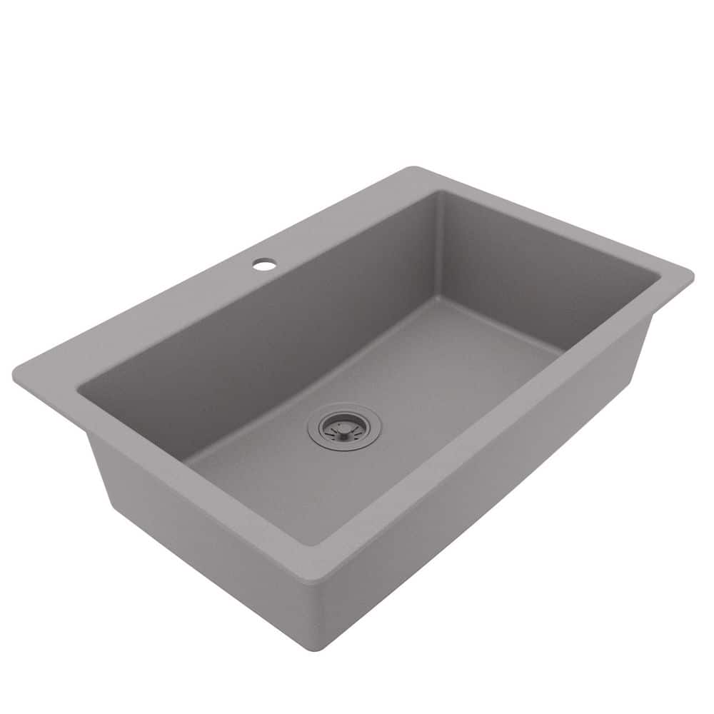 Karran QT-812 Quartz/Granite 33 in. Large Single Bowl Drop-In