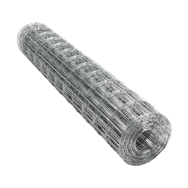 PEAK 50 ft. L x 48 in. H Galvanized Steel Welded Utility Fence with 4 in. x 2 in. Mesh Size Garden Fence